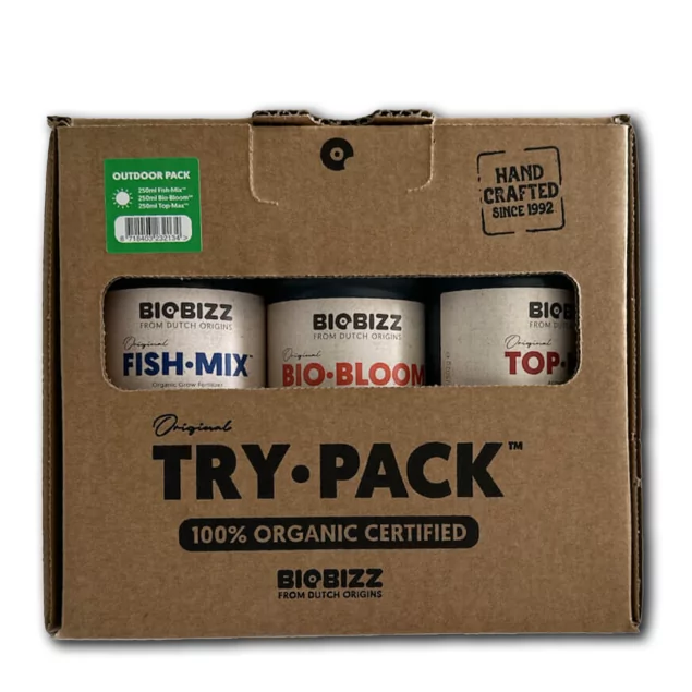 BioBizz Try-Pack Outdoor - Kit d'engrais organiques pour la culture en plein air