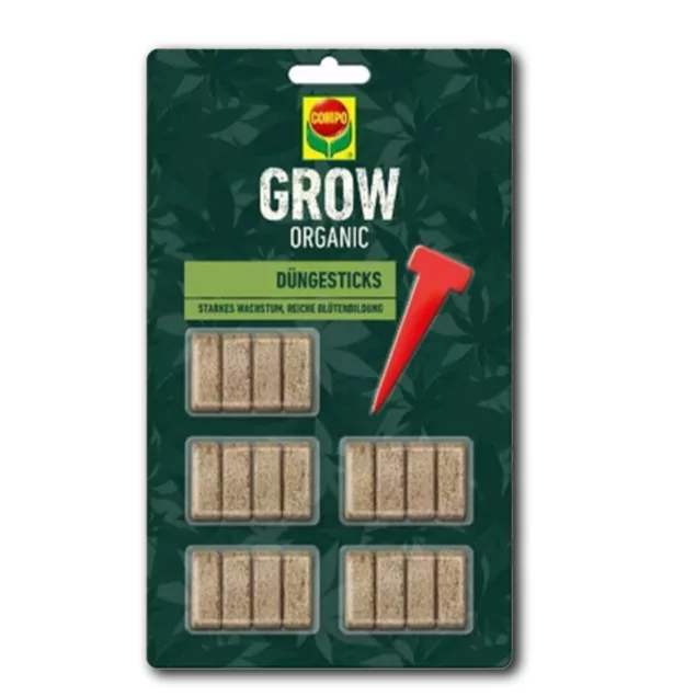COMPO Grow Organic engrais en sticks 20 pièces - Une fertilisation durable pour une croissance saine des plantes