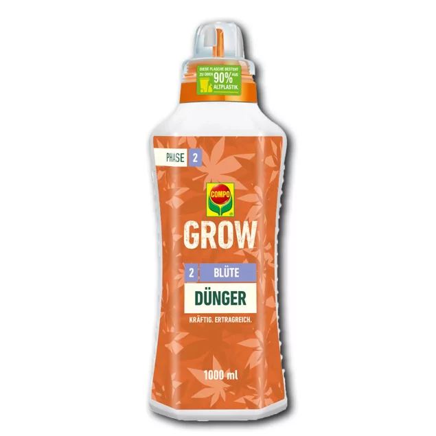COMPO Grow Engrais de floraison 1L - Engrais liquide pour une floraison vigoureuse