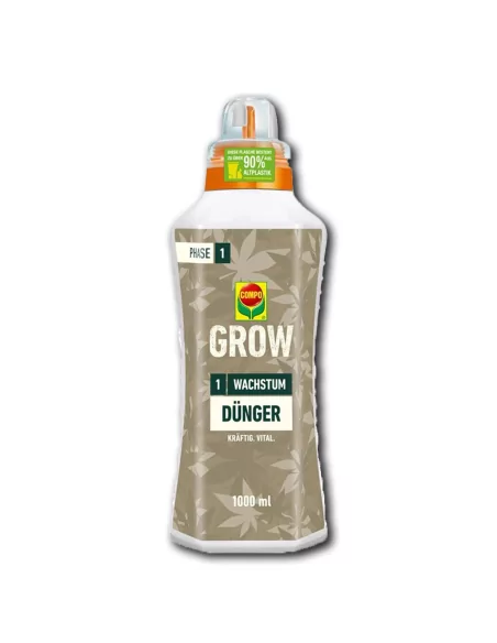 COMPO Grow engrais de croissance 1L - Engrais liquide pour une croissance vigoureuse des plantes