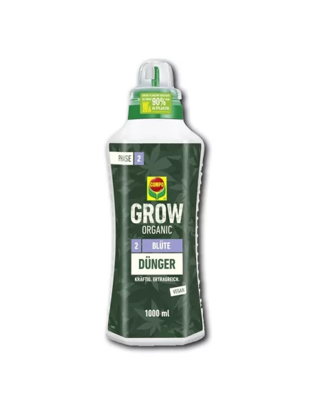 COMPO Grow Organic engrais de floraison 1L - Engrais biologique pour une floraison vigoureuse