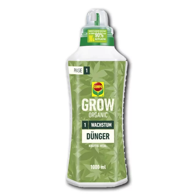 COMPO Grow Organic engrais de croissance 1L - Engrais biologique pour une croissance saine des plantes
