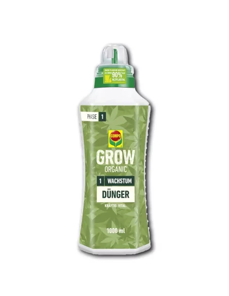 COMPO Grow Organic engrais de croissance 1L - Engrais biologique pour une croissance saine des plantes