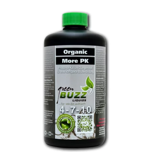 Green Buzz Nutrients Organic More PK - Engrais organique pour une floraison vigoureuse