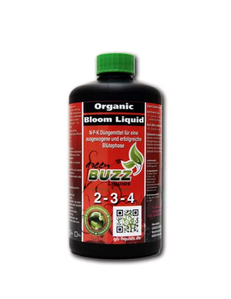 Green Buzz Nutrients Organic Bloom Liquid - Engrais organique pour une floraison vigoureuse