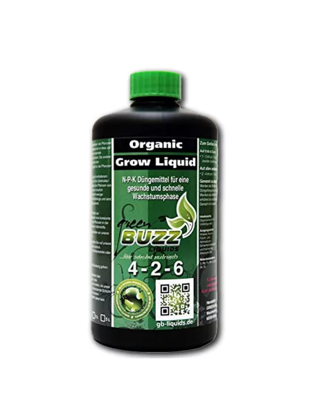 Green Buzz Nutrients Organic Grow Liquid - Organischer Wachstumsdünger für kräftige Pflanz