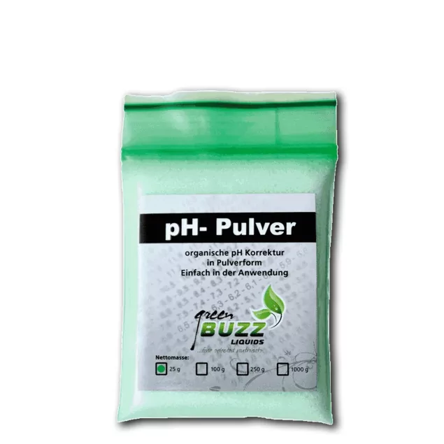 Green Buzz Nutrients pH Pulver - Organischer pH-Senker für optimale Nährstoffaufnahme