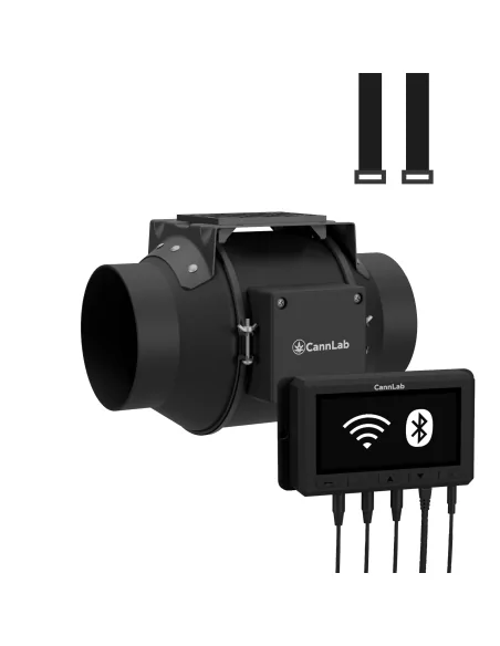 Ventilační sada Cannlab IQ-4 + ventilátor s klipem - 4" EC inline ventilátor s WiFi ovladačem a filtrem s aktivním uhlím - chytr