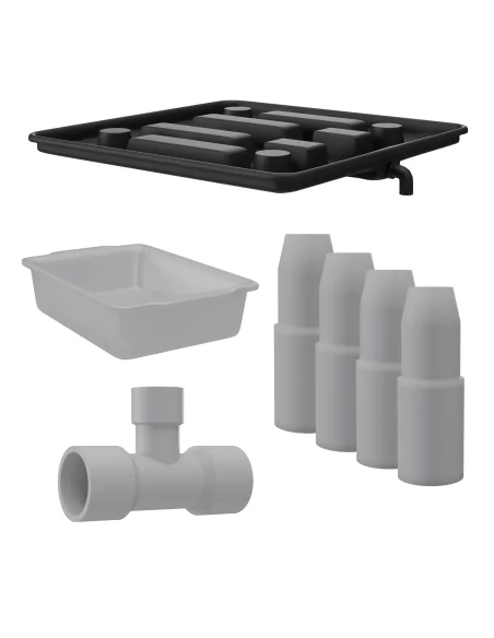 Cannlab Escurridor 39 x 39 cm con bandeja de goteo y conexión para manguera